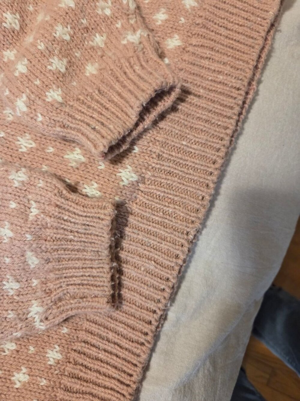 VTG Womens Fair Isle Knit Sweater Pink Nordic Pullover M Preppy Karen Scott - Picture 5 of 8